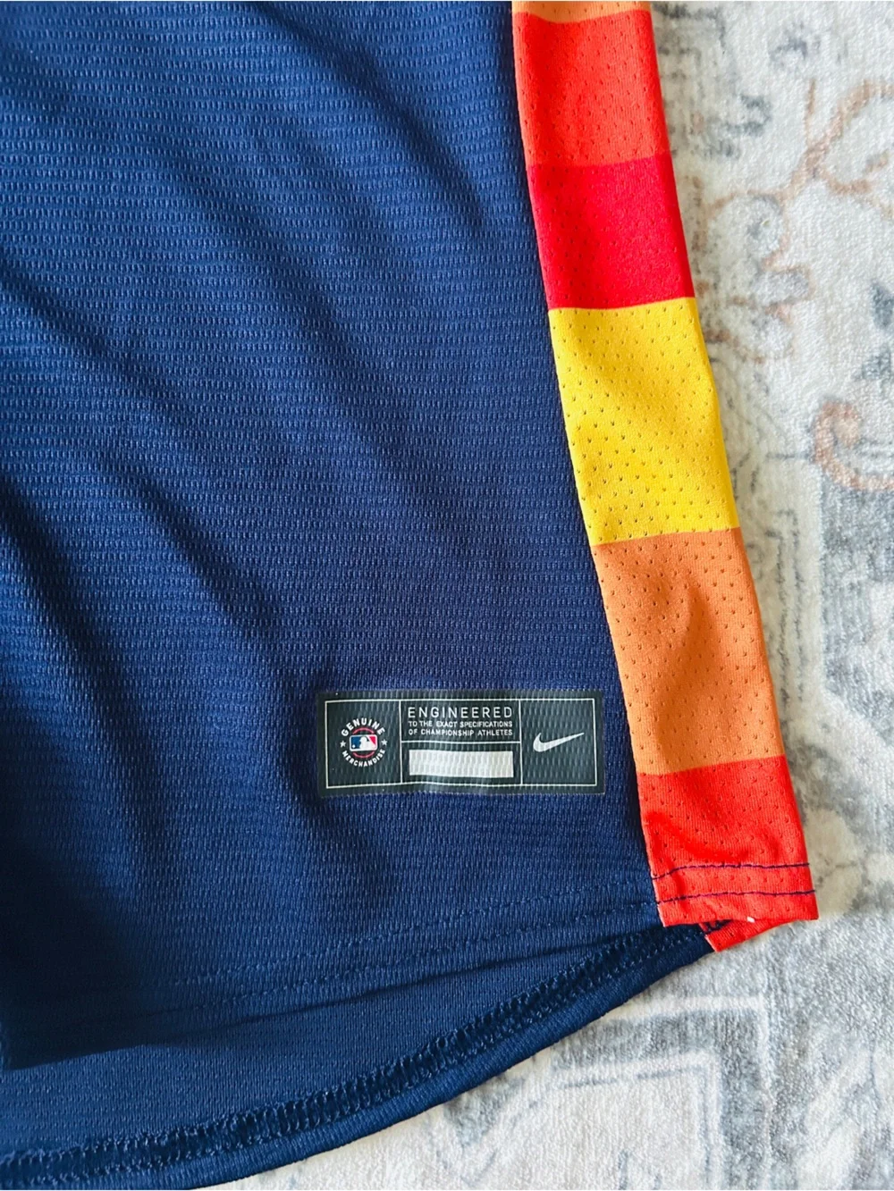 Nike Women’s Houston Astros Navy Blue with Orange & Red Stripe Jersey